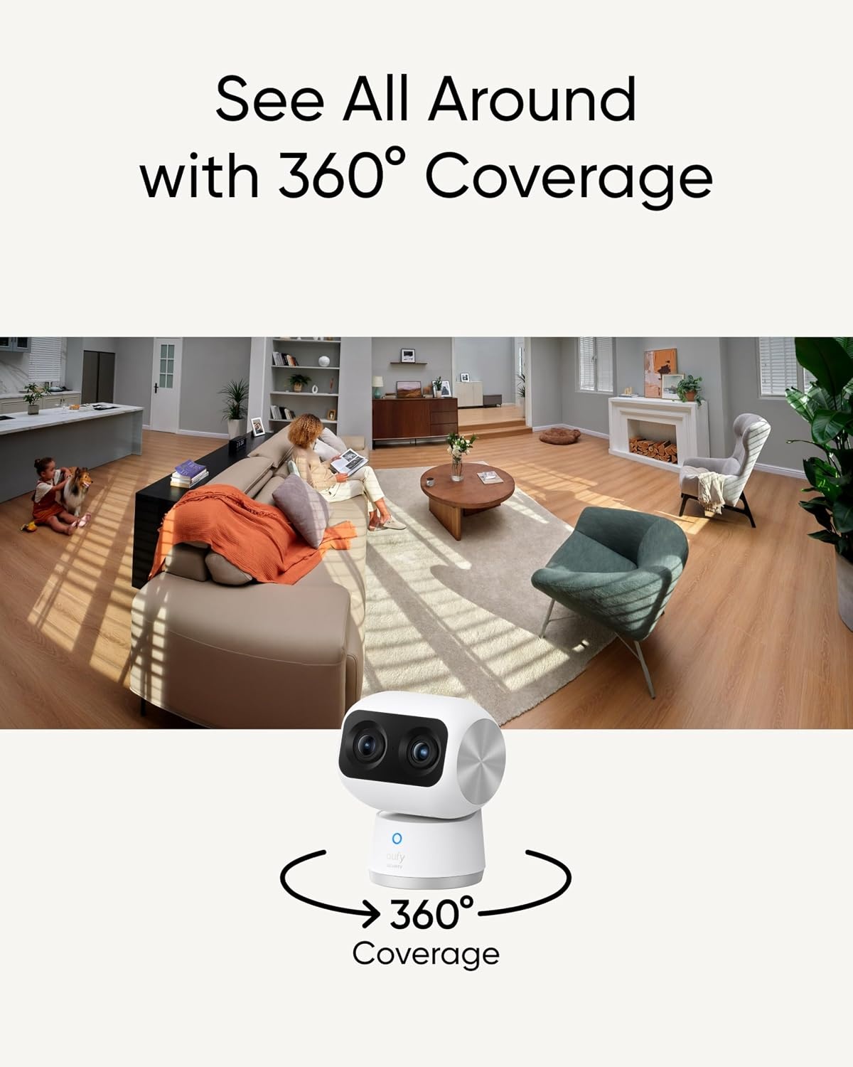 Binnencamera S350 4K UHD met 8x Zoom & 360° Panoramisch - 35% Korting