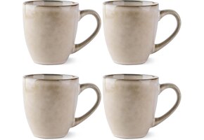 Keramische Mokkenset 4 stuks 340ml | Stoneware | Diverse Dranken | Vaatwasserbestendig | -51% Korting