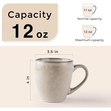 Set van 4 Keramische Koffiemokken - 340 ml, Vaatwasserbestendig - 40% Korting