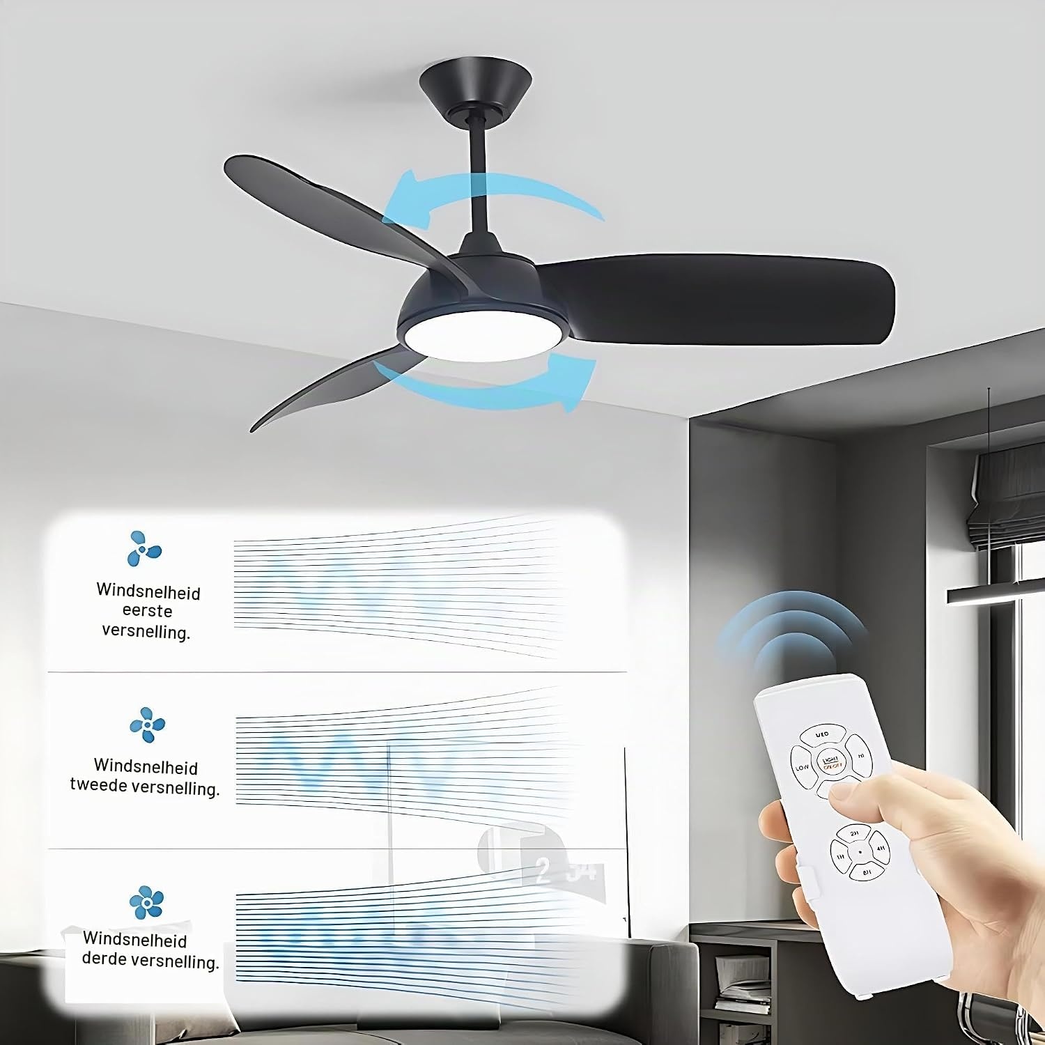 Afstandsbedieningsset voor plafondventilator, 220 V, draadloze plafondventilatorlamp met synchronisatieschakelaar voor ontvanger, intelligente bediening thuis