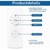 Afstandsbedieningsset voor plafondventilator, 220 V, draadloze plafondventilatorlamp met synchronisatieschakelaar voor ontvanger, intelligente bediening thuis