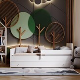 Peuterbed Wit 160x80cm met Lade & Uitvalbeveiliging - 55% Korting