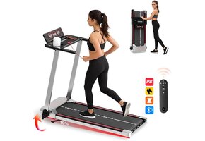 Inklapbare Loopband - 1-12 km/u, 10% Helling, 12 Programma's, Bluetooth, Zwart (35% Korting)