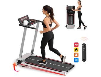 Inklapbare Loopband - 1-12 km/u, 10% Helling, 12 Programma's, Bluetooth, Zwart (35% Korting)