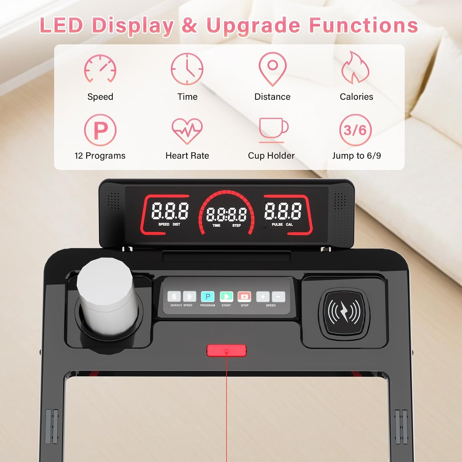 Inklapbare Loopband - 1-12 km/u, 10% Helling, 12 Programma's, Bluetooth, Zwart (35% Korting)