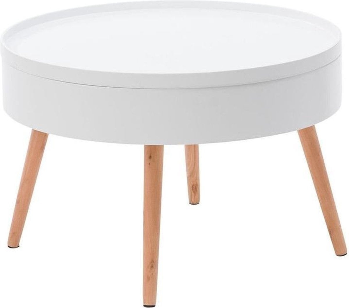 Salontafel Wit Hout met Opbergruimte - 34% Korting