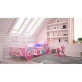 Prinsessen kinderbed koets – roze – 140x70 cm