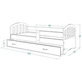 Houten Kinderbed Wit 200x90cm met Matras & Lade - 55% Korting