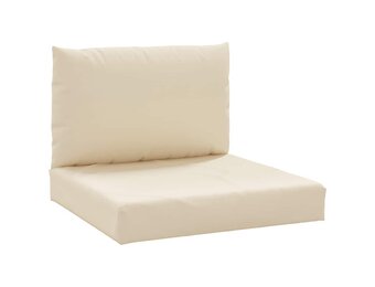 vidaXL Palletkussens 2 st stof beige