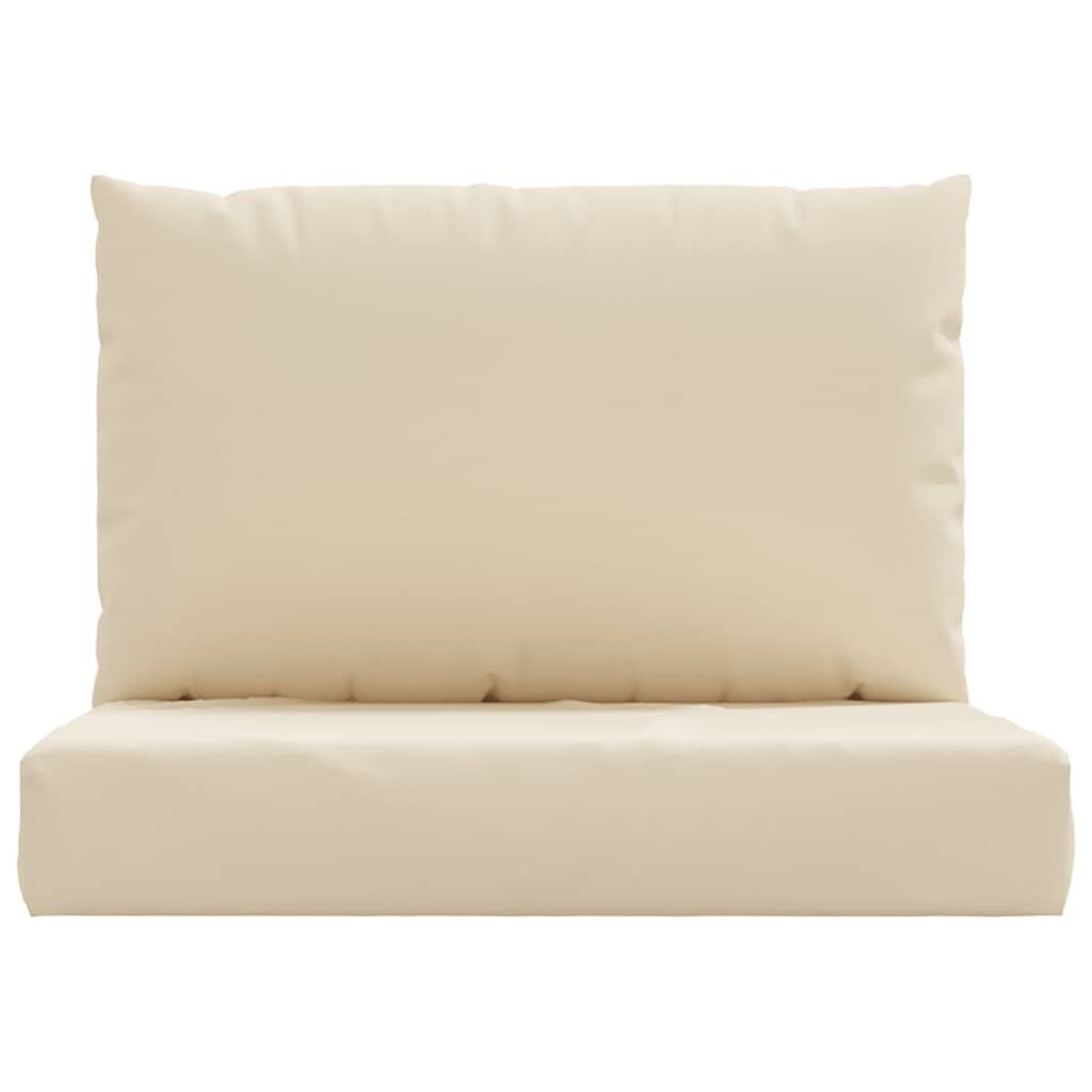 vidaXL Palletkussens 2 st stof beige