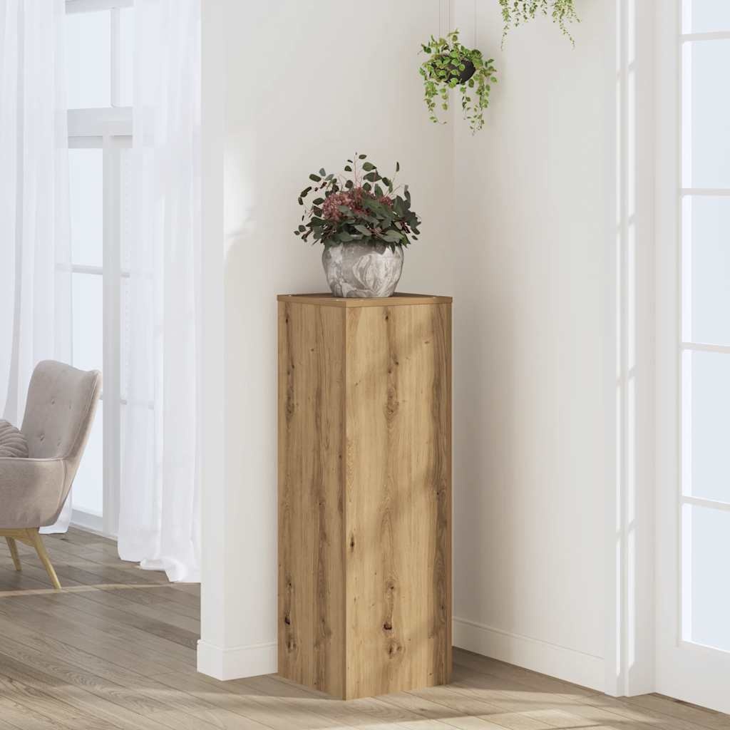 vidaXL Plantenstandaard 33x33x100 cm bewerkt hout artisanaal eiken