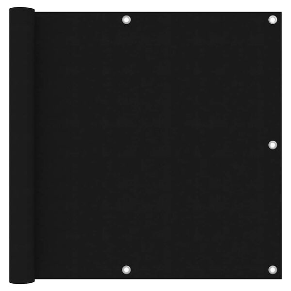 vidaXL Balkonscherm 90x600 cm Oxford Stof Zwart - 33% Korting