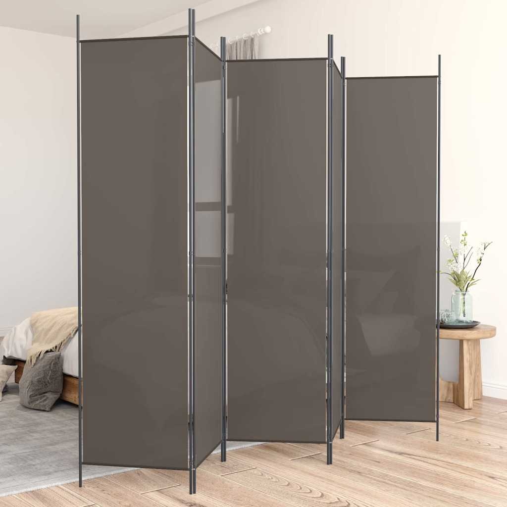 Kamerscherm Antraciet 5 Panelen 250x200cm - 33% Korting