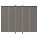 Kamerscherm Antraciet 5 Panelen 250x200cm - 33% Korting