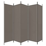 Kamerscherm Antraciet 5 Panelen 250x200cm - 33% Korting