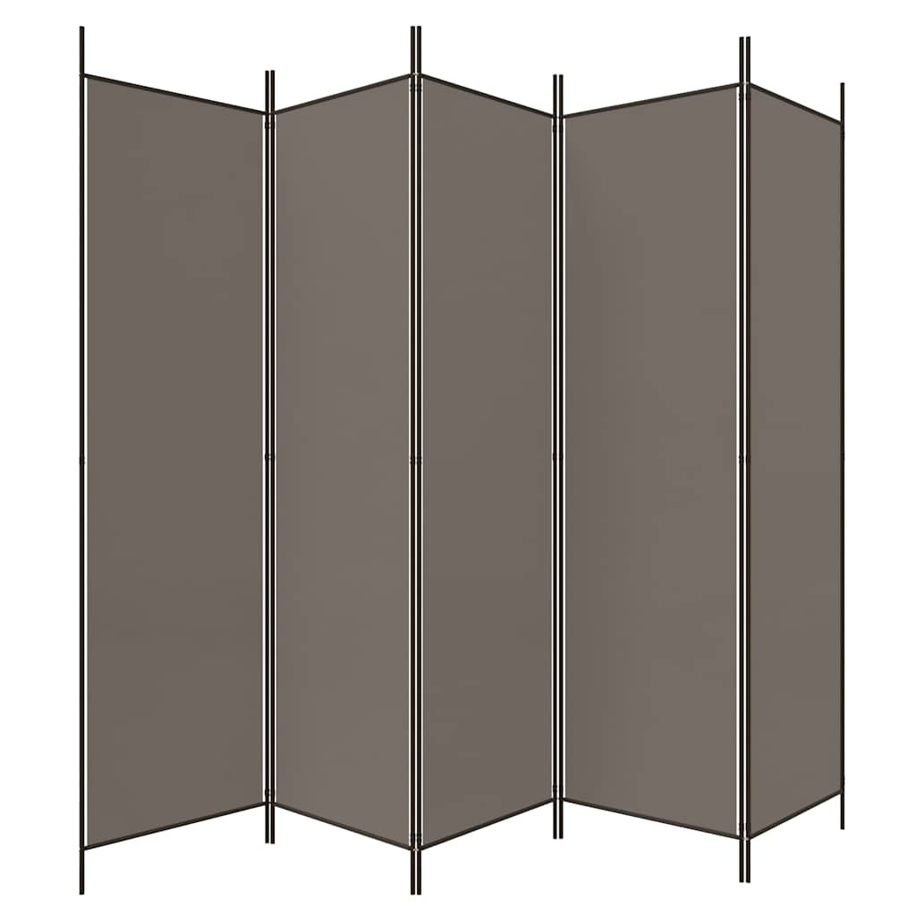 Kamerscherm Antraciet 5 Panelen 250x200cm - 33% Korting