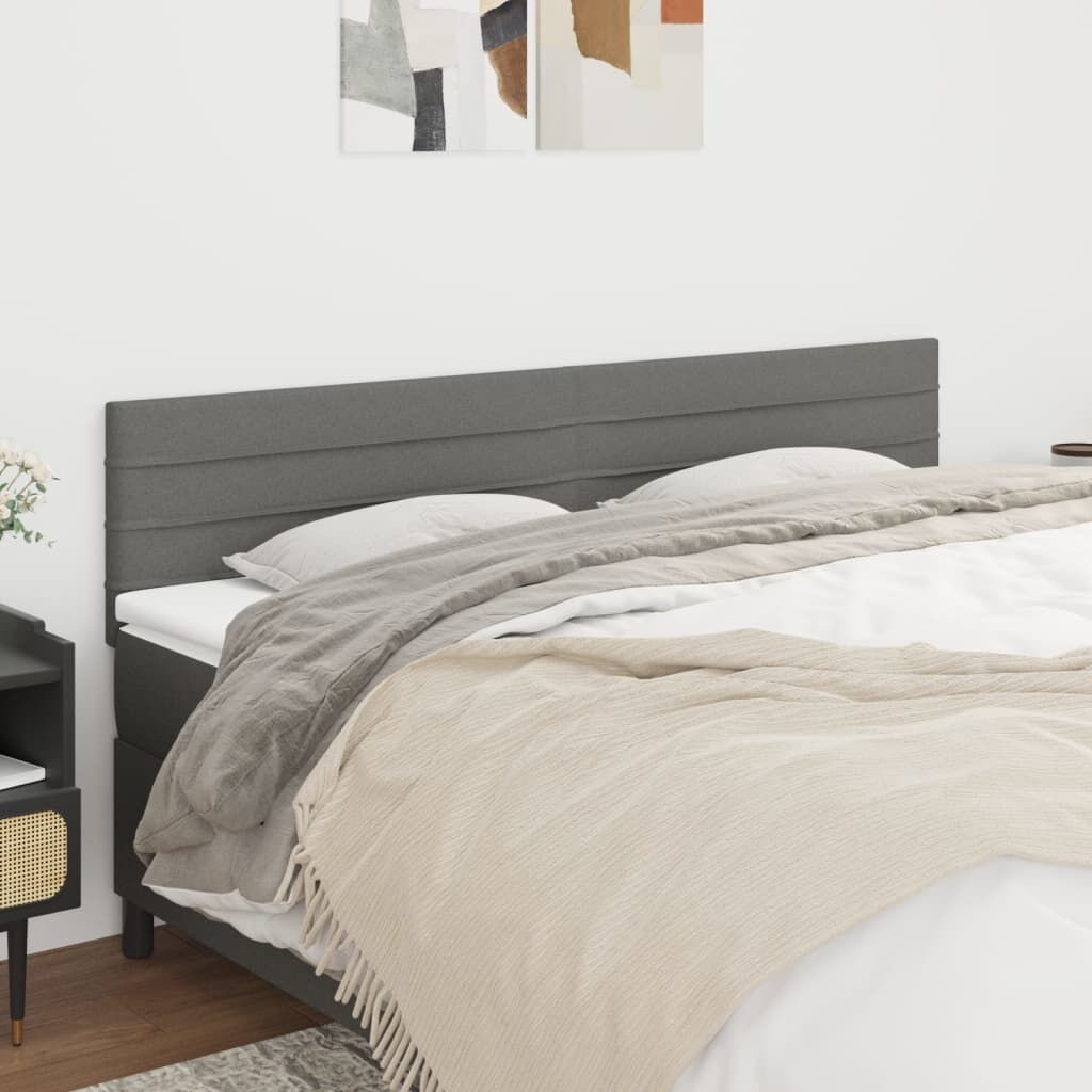 vidaXL Hoofdborden 2 st. 80x5x78/88 cm Stof Donkergrijs - 34% Korting