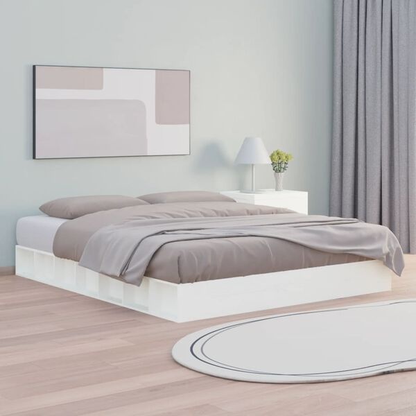 vidaXL Houten Bedframe Wit 200x200 cm - 35% Korting