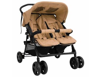 VidaXL Kinderwagen Staal Taupe - 54% Korting