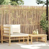 VidaXL 2-delige Loungeset Bamboe - Crèmewit - 35% Korting
