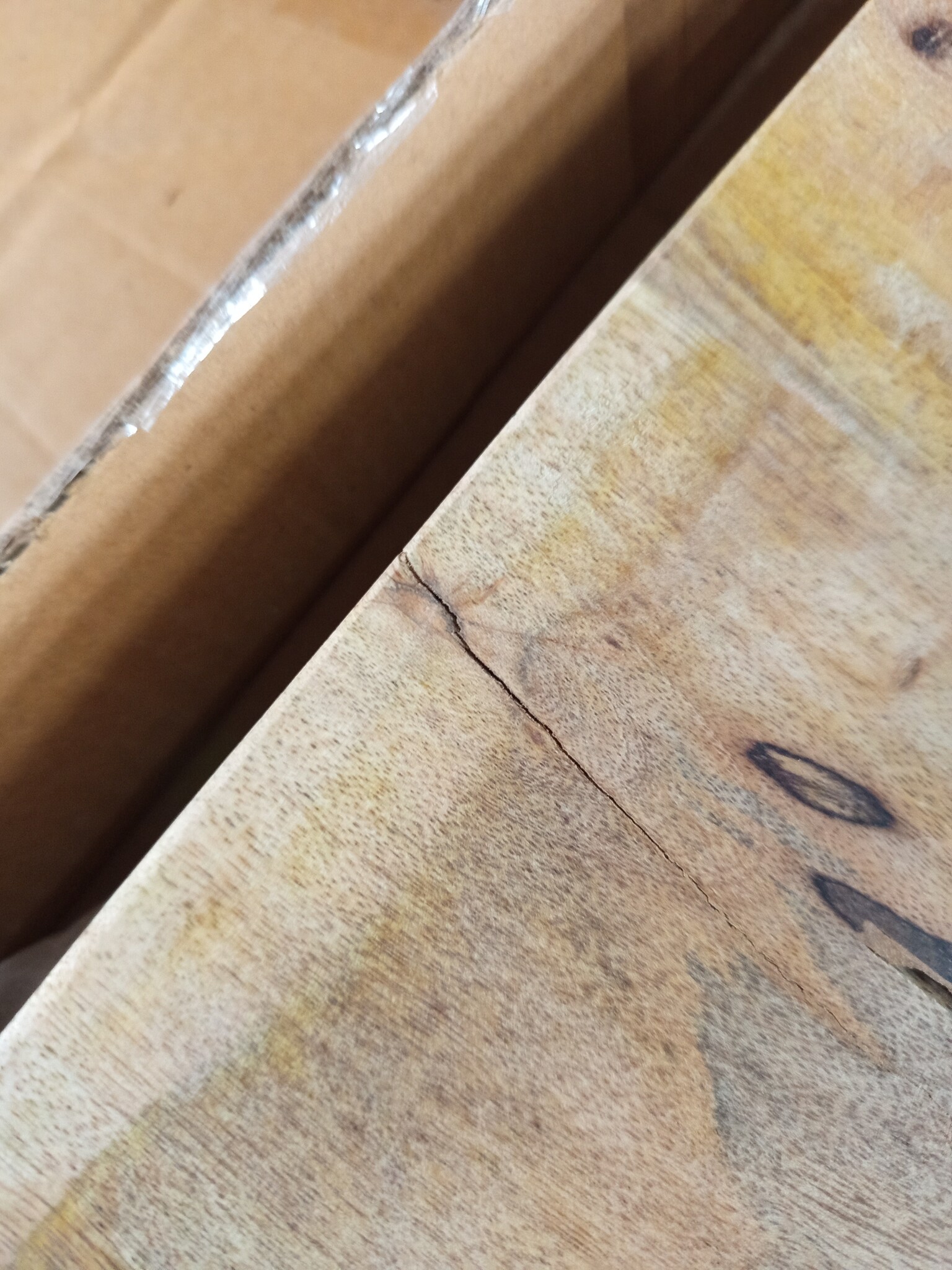 Tafelblad Massief Mangohout met Natuurlijke Rand 70x30x3,8 cm - 53% Korting
