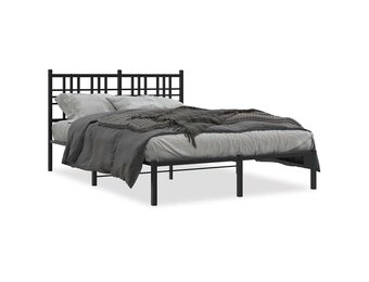 VidaXL Bedframe met Hoofdbord Metaal Zwart 120x200 cm - 35% Korting