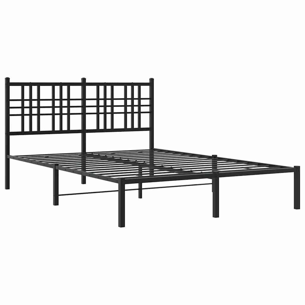 VidaXL Bedframe met Hoofdbord Metaal Zwart 120x200 cm - 35% Korting