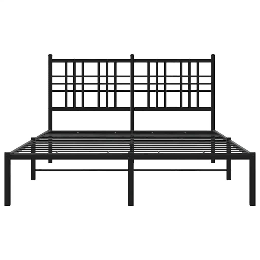 VidaXL Bedframe met Hoofdbord Metaal Zwart 120x200 cm - 35% Korting