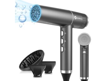 Lichtgewicht Haardroger 2000W Grijs met Ionentechnologie & 86% Korting