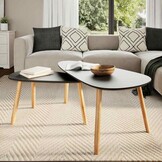 vidaXL Salontafelset Grenenhout Zwart (34% korting)