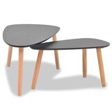 vidaXL Salontafelset Grenenhout Zwart (34% korting)