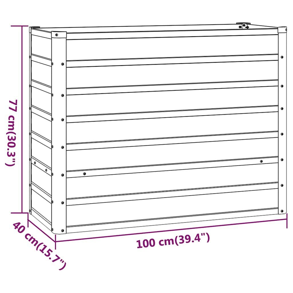 Verhoogde Plantenbak Cortenstaal 100x40x77 cm - 34% Korting!