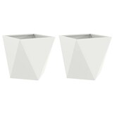VidaXL Plantenbakken Wit Staal 50x50x50 cm - 2 stuks (35% Korting)