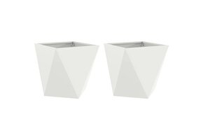2x Plantenbak Staal Wit 50x50x50cm - 52% Korting