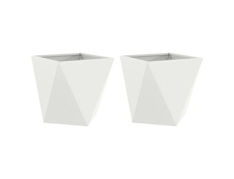 VidaXL Plantenbakken Wit Staal 50x50x50 cm - 2 stuks (35% Korting)