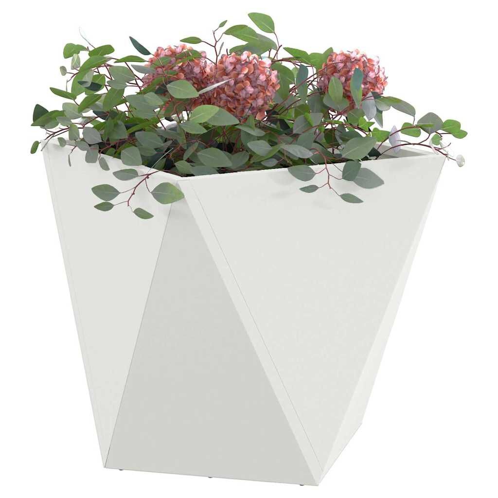 VidaXL Plantenbakken Wit Staal 50x50x50 cm - 2 stuks (35% Korting)