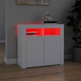 Dressoir met LED-verlichting 80x35x75 cm Wit - 34% Korting
