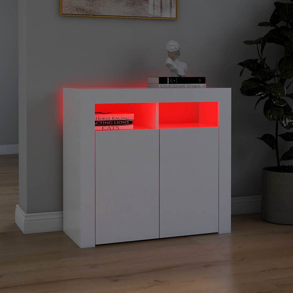 Dressoir met LED-verlichting 80x35x75 cm Wit - 34% Korting