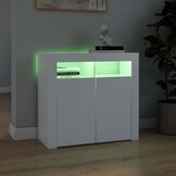 Dressoir met LED-verlichting 80x35x75 cm Wit - 34% Korting