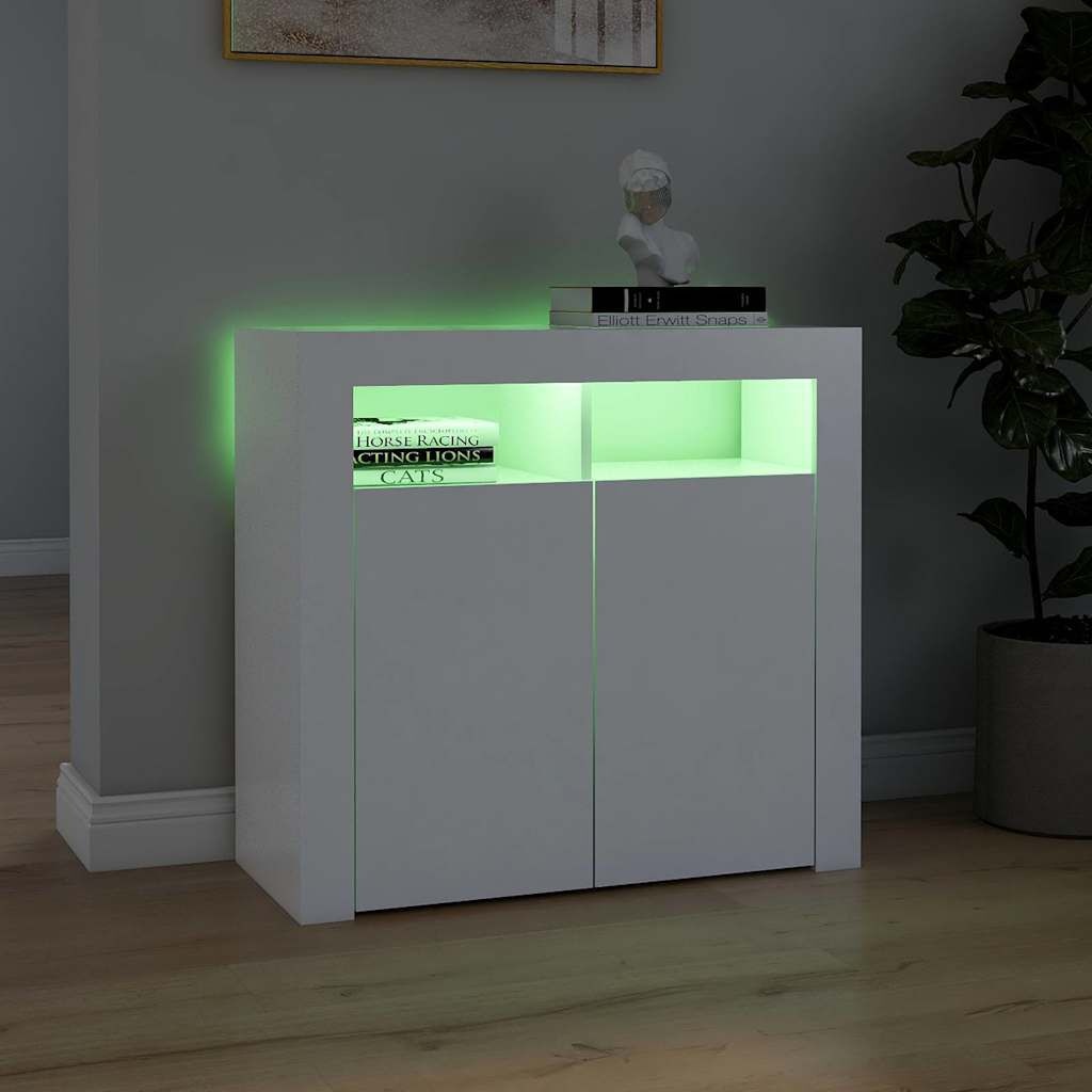 Dressoir met LED-verlichting 80x35x75 cm Wit - 34% Korting