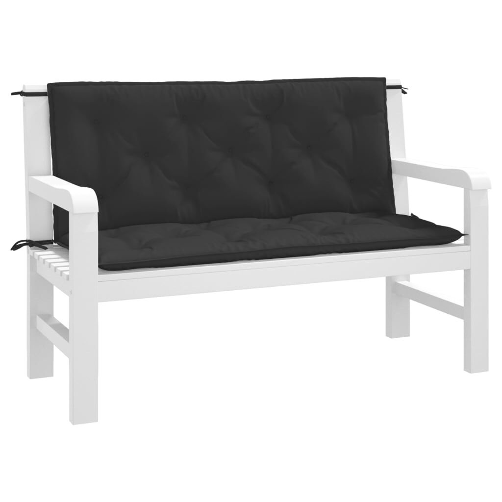 VidaXL Tuinbankkussens 2 stuks 120x50x7 cm Oxford Stof Zwart - 61% Korting
