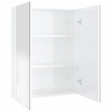 Badkamerkast met spiegel 60x15x75 cm MDF glanzend wit - 35% korting