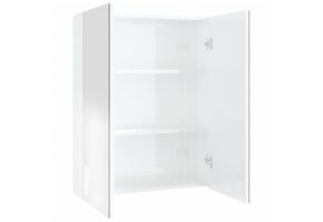 Badkamerkast met spiegel, Glanzend Wit, 60x15x75 cm - 56% Korting!