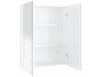 Badkamerkast met spiegel 60x15x75 cm MDF glanzend wit - 35% korting