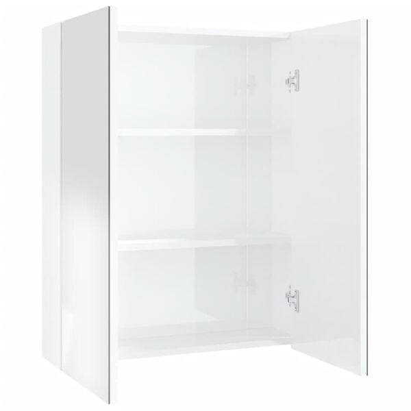 Badkamerkast met spiegel 60x15x75 cm MDF glanzend wit - 35% korting