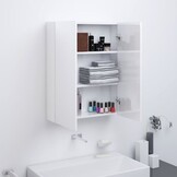Badkamerkast met spiegel 60x15x75 cm MDF glanzend wit - 35% korting