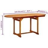 Uitschuifbare Acacia Houten Tuintafel - 120-170 cm - 35% Korting