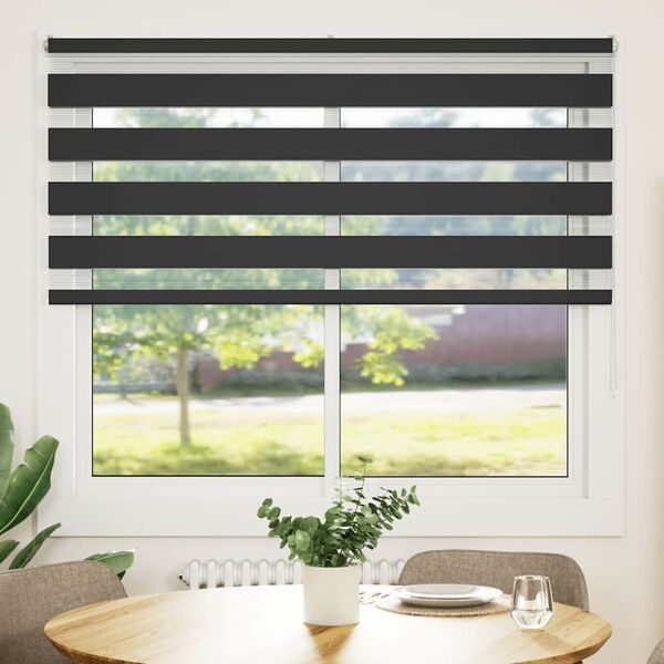 VidaXL Zebra rolgordijn 165x150 cm Zwart - 34% Korting