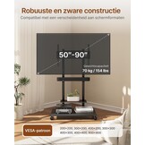 Mobiele TV Standaard 50-90 inch met Geluidsbalk Beugel & Plank - 35% Korting