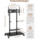 Mobiele TV Standaard 50-90 inch met Geluidsbalk Beugel & Plank - 35% Korting